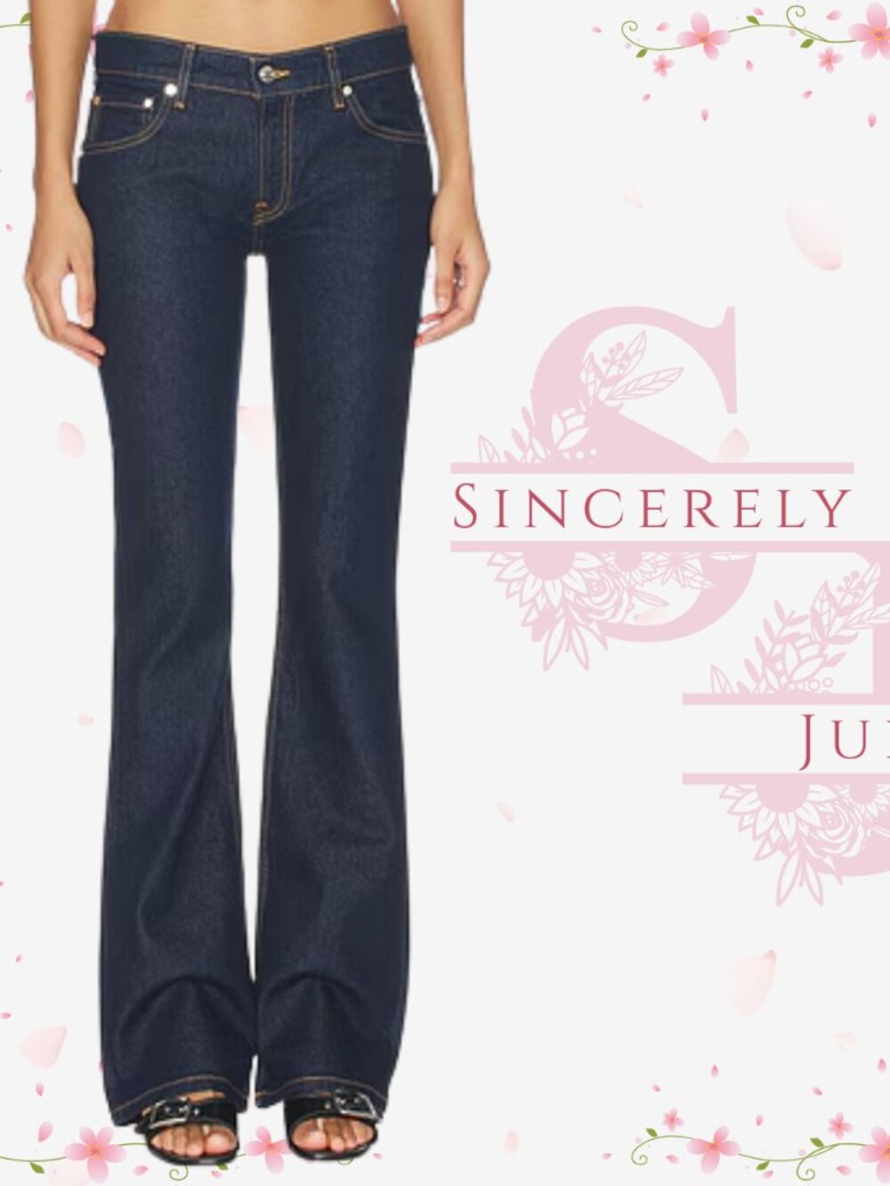 Sincerely Jules Dark Wash Flare Jeans, 1/25